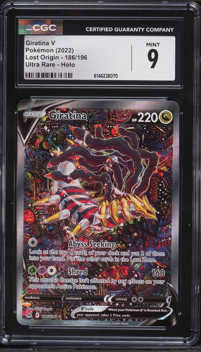 2022 Pokemon Sword & Shield Lost Origin Alt Art Giratina V #186 CGC 9 MINT