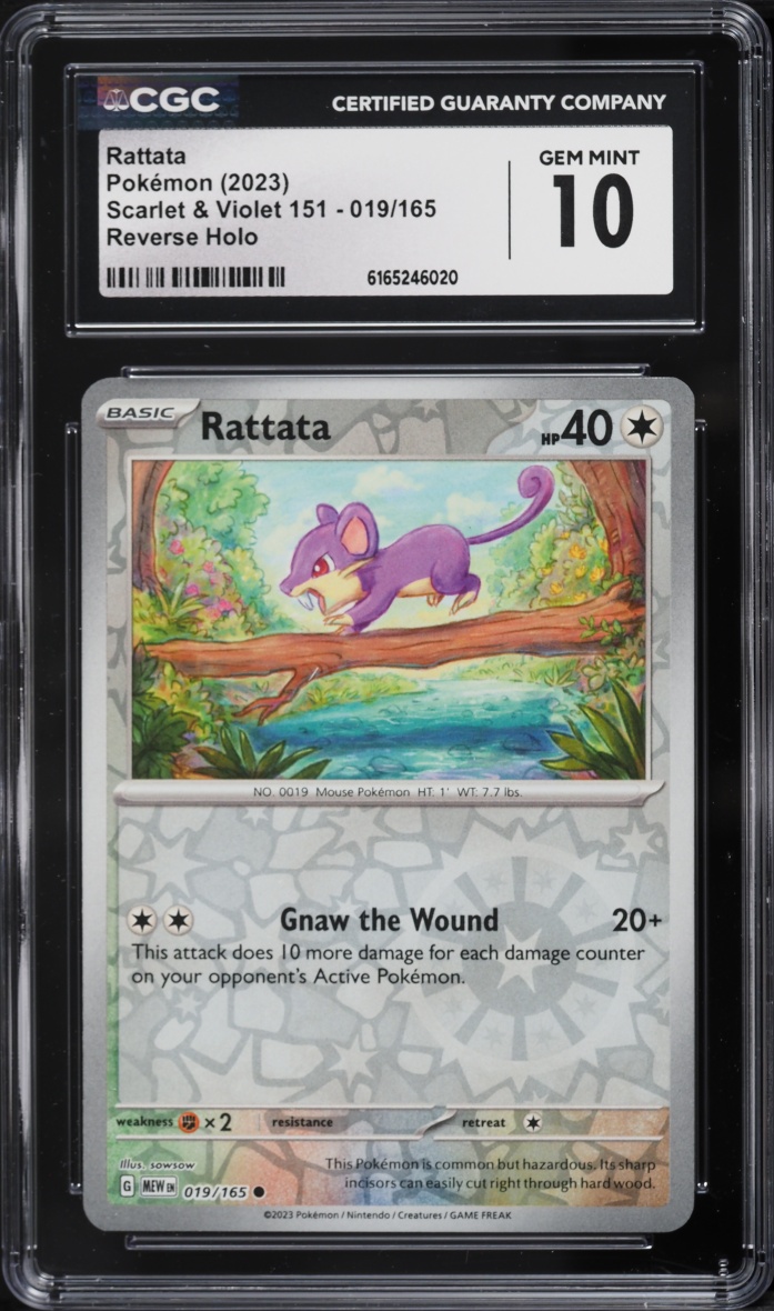 2023 Pokemon Scarlet & Violet 151 Reverse Holo Rattata #19 CGC 10 GEM MINT
