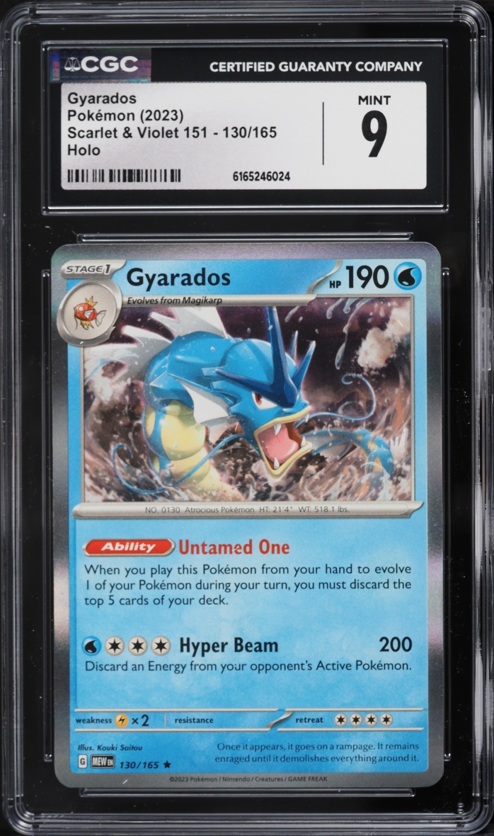 2023 Pokemon Scarlet & Violet 151 Holo Gyarados #130 CGC 9 MINT
