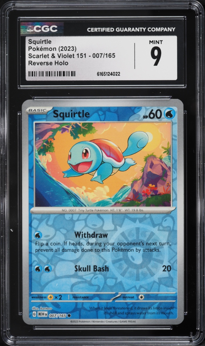 2023 Pokemon Scarlet & Violet 151 Reverse Holo Squirtle #7 CGC 9 MINT