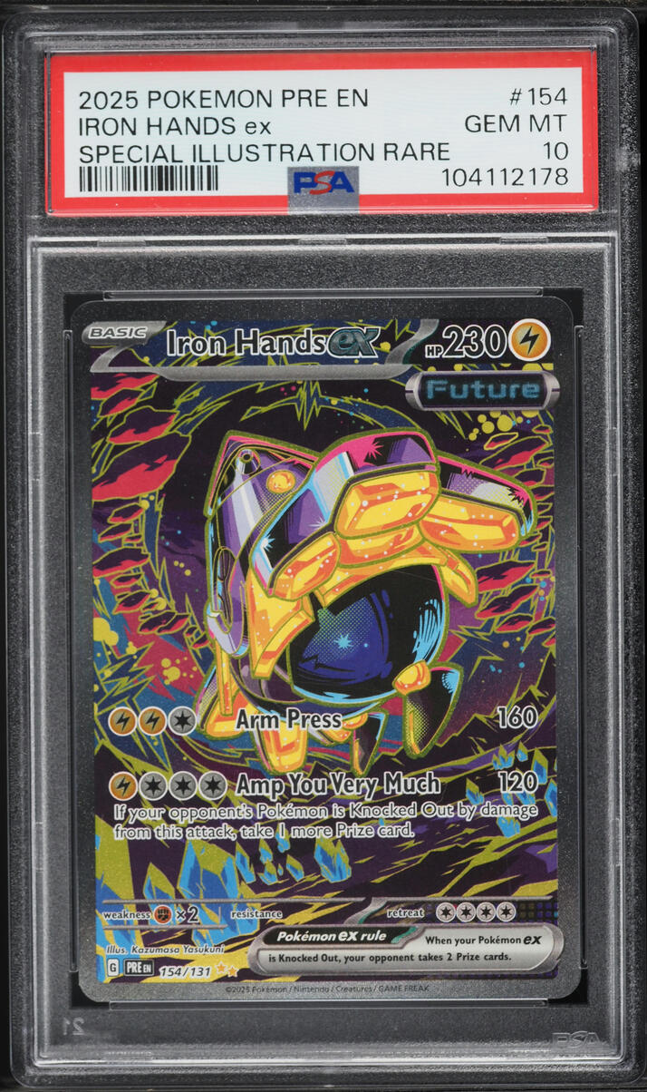 2025 Pokemon Scarlet & Violet Prismatic Evolutions SIR Iron Hands ex #154 PSA 10 GEM MINT