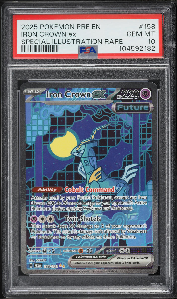 2025 Pokemon Scarlet & Violet Prismatic Evolutions SIR Iron Crown ex #158 PSA 10 GEM MINT