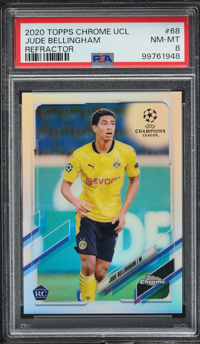 2020 Topps Chrome UEFA Refractor Jude Bellingham ROOKIE #68 PSA 8 NM-MT