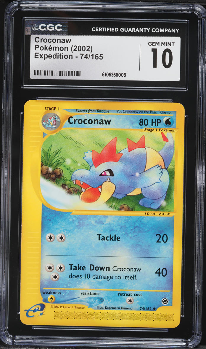 2002 Pokemon Expedition Croconaw #74 CGC 10 GEM MINT