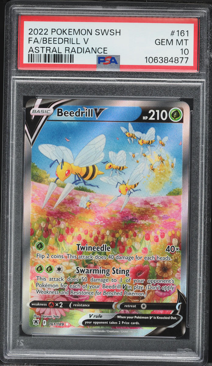 2022 Pokemon Sword & Shield Astral Radiance Full Art Beedrill V #161 PSA 10 GEM MINT