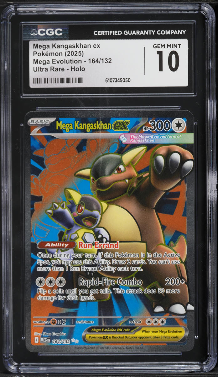 2025 Pokemon Mega Evolution Full Art Mega Kangaskhan ex #164 CGC 10 GEM MINT