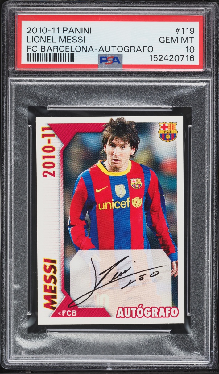 2010 Panini FC Barcelona Lionel Messi #119 PSA 10 GEM MINT