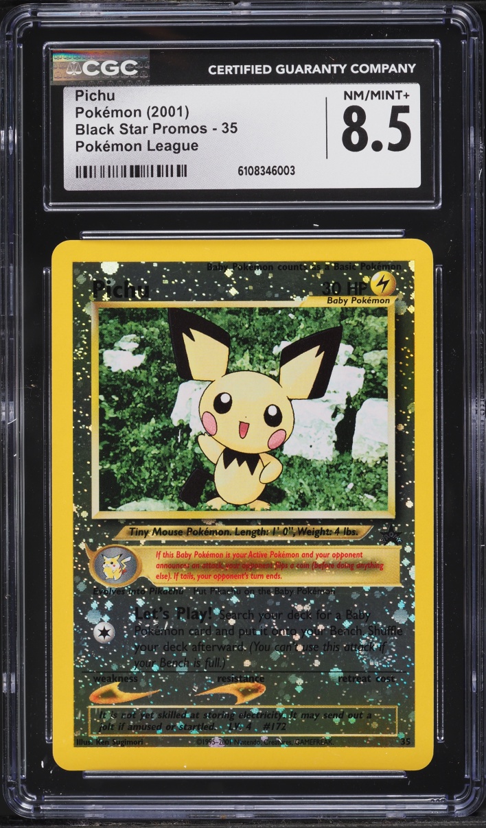 2001 Pokemon League Black Star Promo Pichu #35 CGC 8.5 NM-MT+