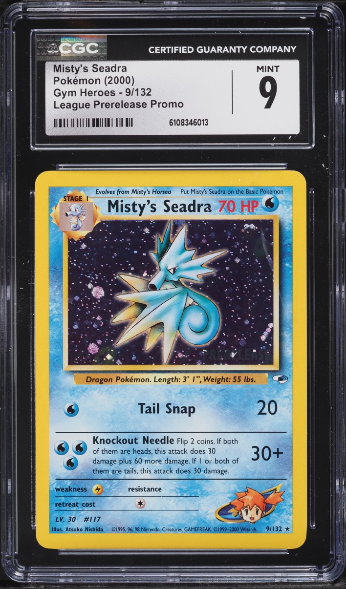 2000 Pokemon Gym Heroes League Prerelease Promo Holo Misty's Seadra #9 CGC 9 MINT