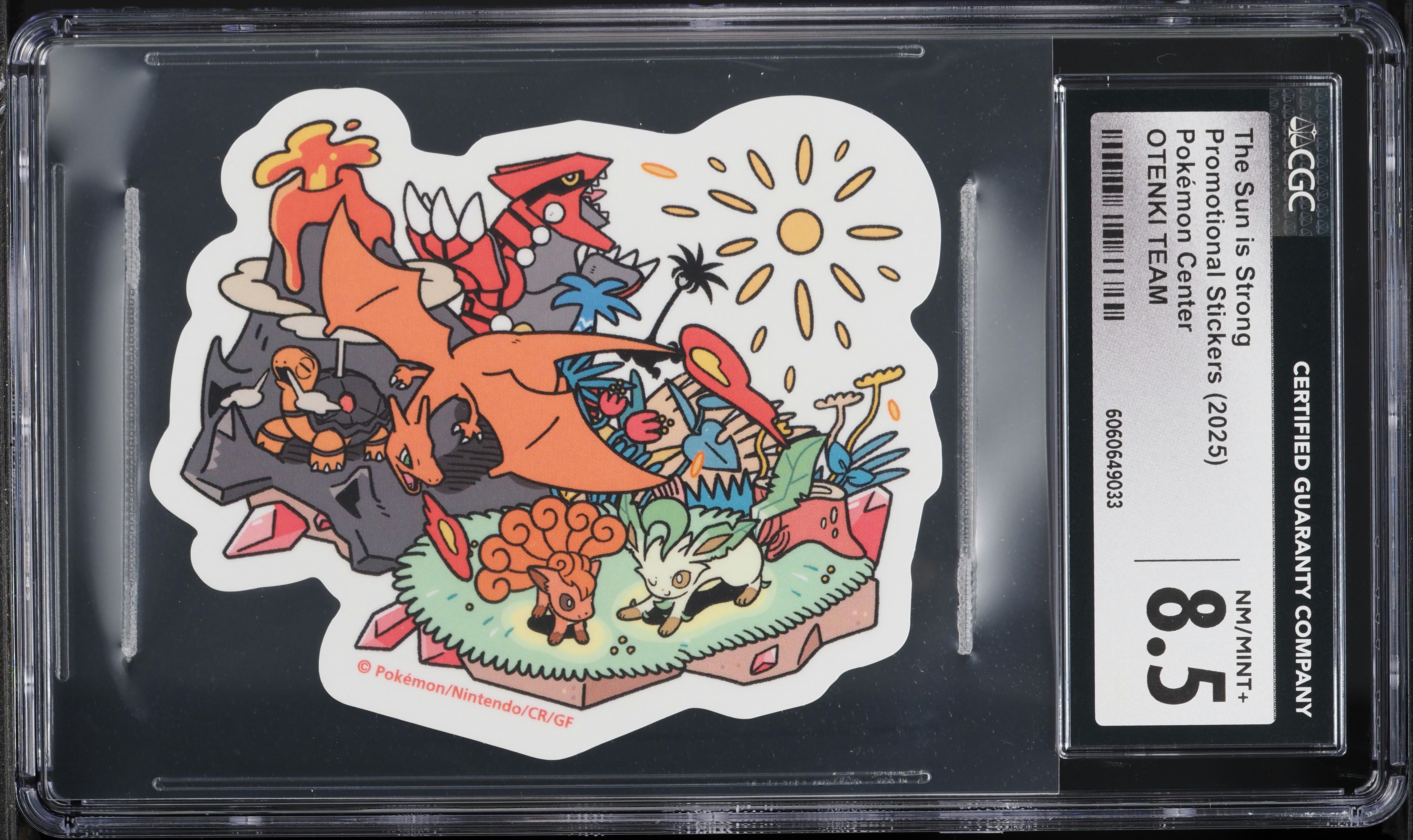 2025 Pokemon Japanese Promo Sticker Center Otenki Team The Sun Is Strong CGC 8.5 NM-MT+