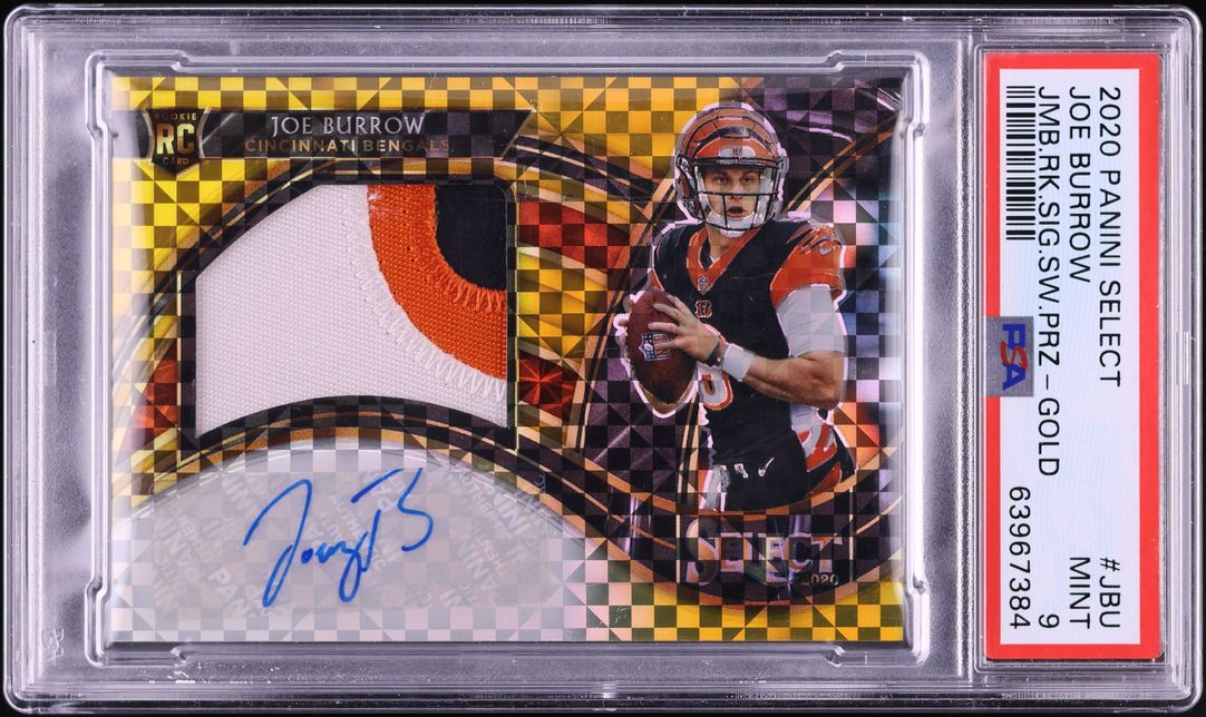 2020 Select Jumbo Signature Gold Prizm Joe Burrow RC PATCH