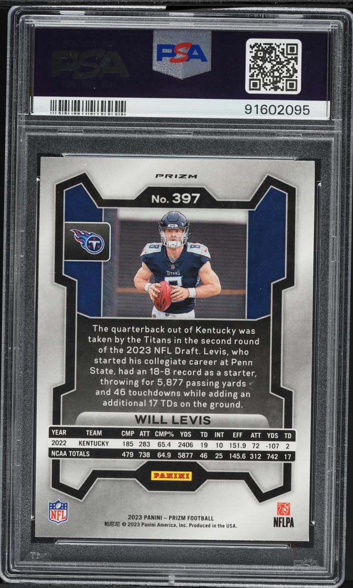 2023 Panini Prizm Disco Will Levis ROOKIE #397 PSA 10 GEM MINT