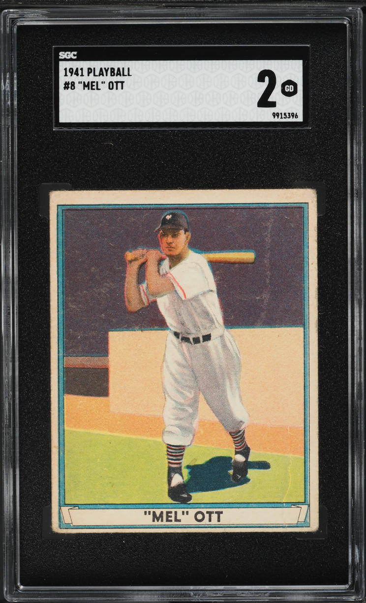 1941 Play Ball Mel Ott #8 SGC 2 GD