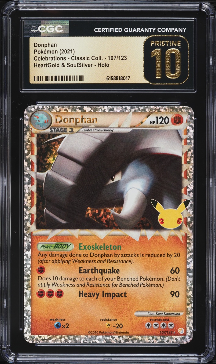 2021 Pokemon Sword & Shield Celebrations Classic Collection Holo Donphan #107 CGC 10 PRISTINE
