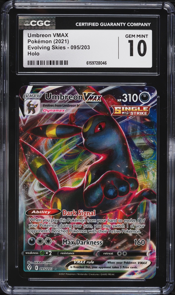 2021 Pokemon Sword & Shield Evolving Skies Alt Art Umbreon VMAX #95 CGC 10 GEM MINT