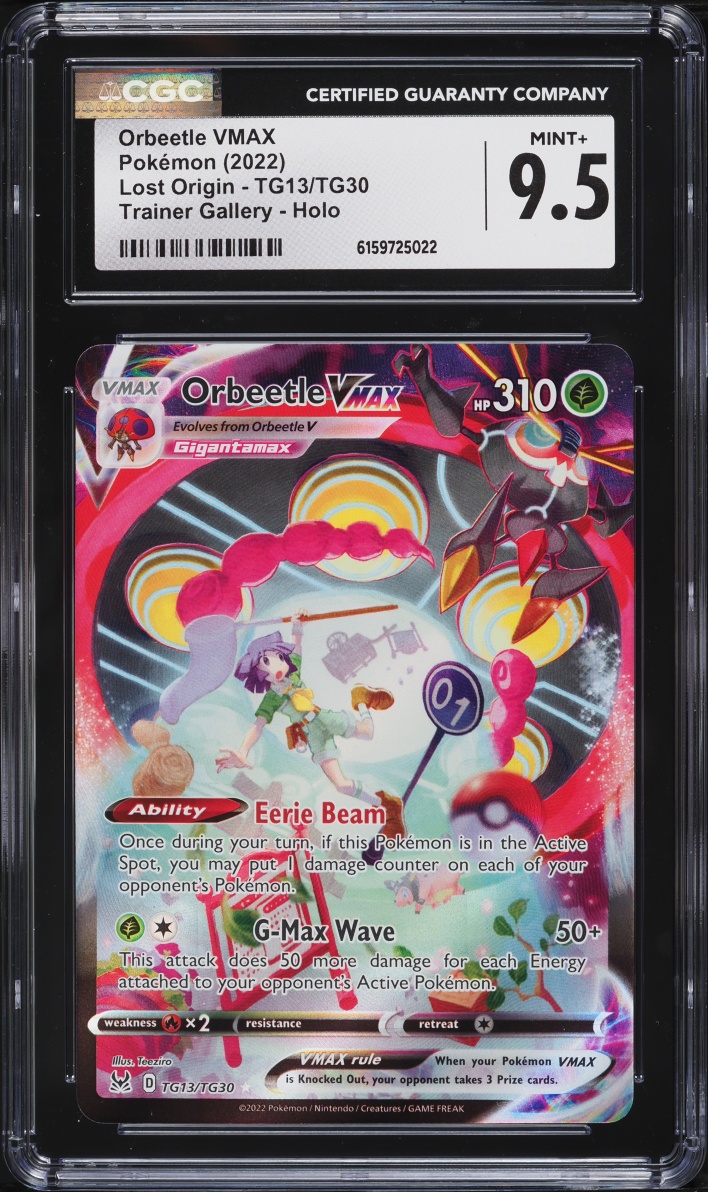 2022 Pokemon Sword & Shield Lost Origin CHR Orbeetle VMAX #TG13 CGC 9.5 MINT+