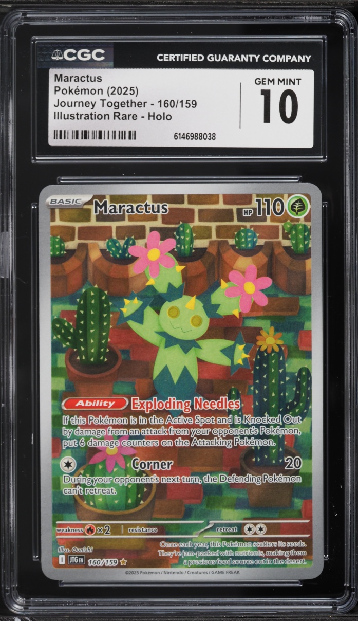 2025 Pokemon Scarlet & Violet Journey Together IR Maractus #160 CGC 10 GEM MINT