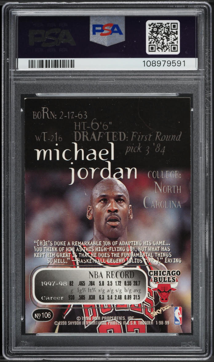 1998 Skybox Thunder Michael Jordan #106 PSA 6 EXMT