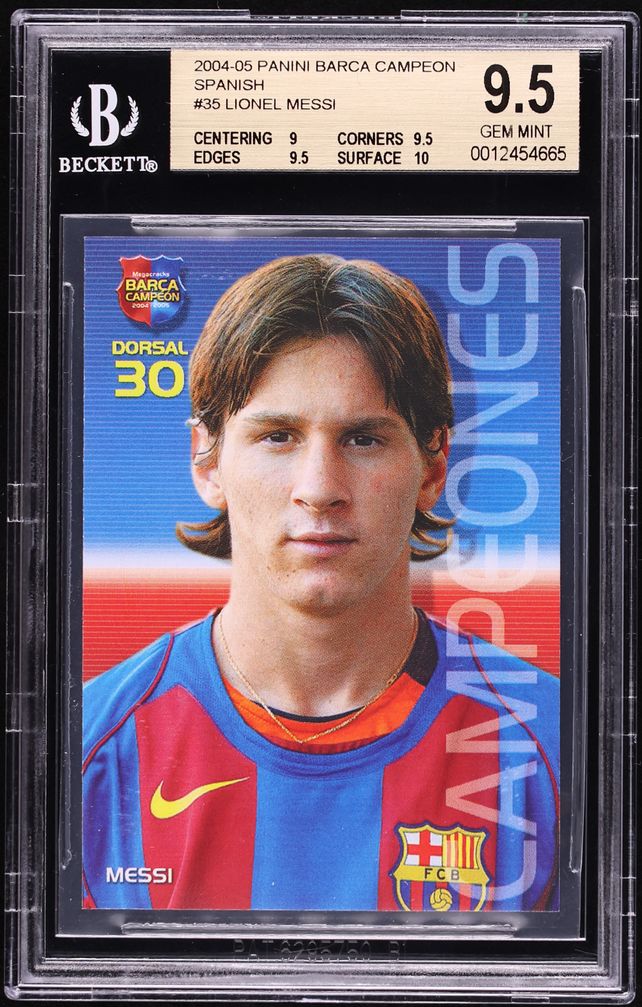 2004 Panini Sports Mega Cracks Campeon Lionel Messi ROOKIE #35 BGS 9.5 GEM MINT