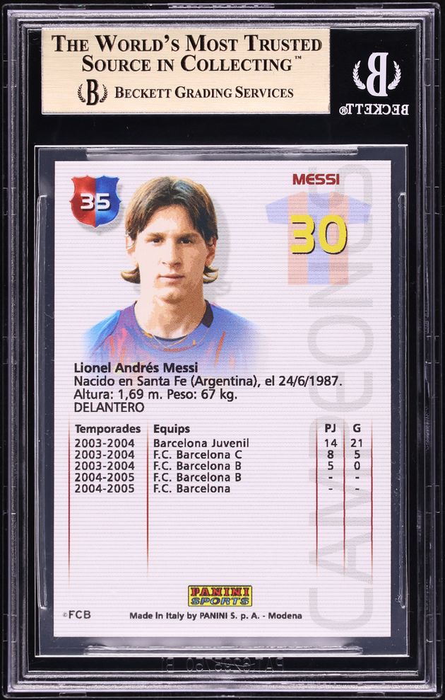 2004 Panini Sports Mega Cracks Campeon Lionel Messi ROOKIE #35 BGS 9.5 GEM MINT