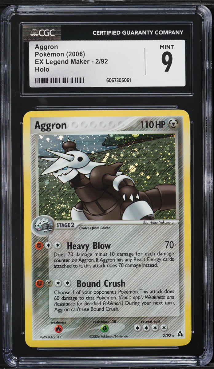 2006 Pokemon EX Legend Maker Holo Aggron #2 CGC 9 MINT