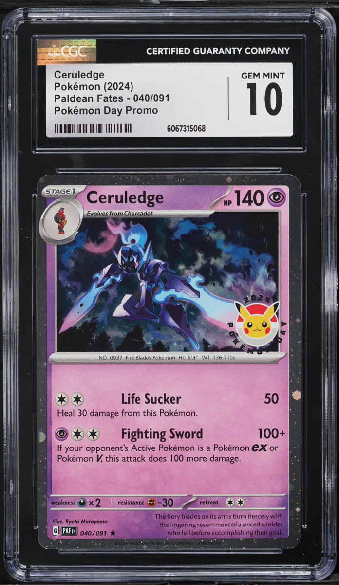 2024 Pokemon SV Paldean Fates Pokemon Day Promo Ceruledge #40 CGC 10 GEM MINT