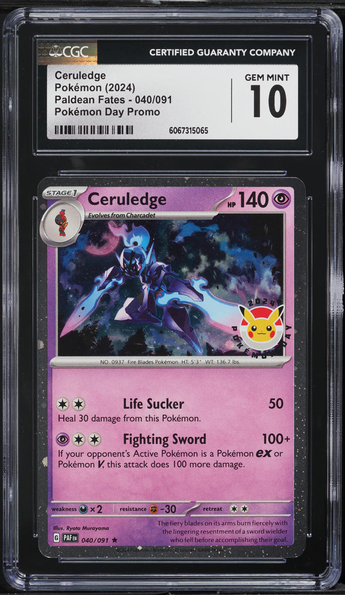 2024 Pokemon SV Paldean Fates Pokemon Day Promo Ceruledge #40 CGC 10 GEM MINT