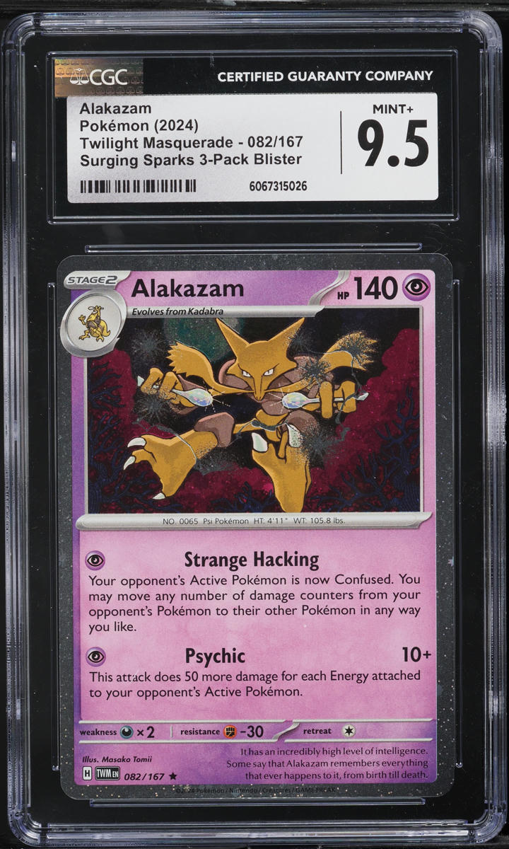 2024 Pokemon SV Promo Twilight Masquerade Surging Sparks Alakazam #82 CGC 9.5 MINT+