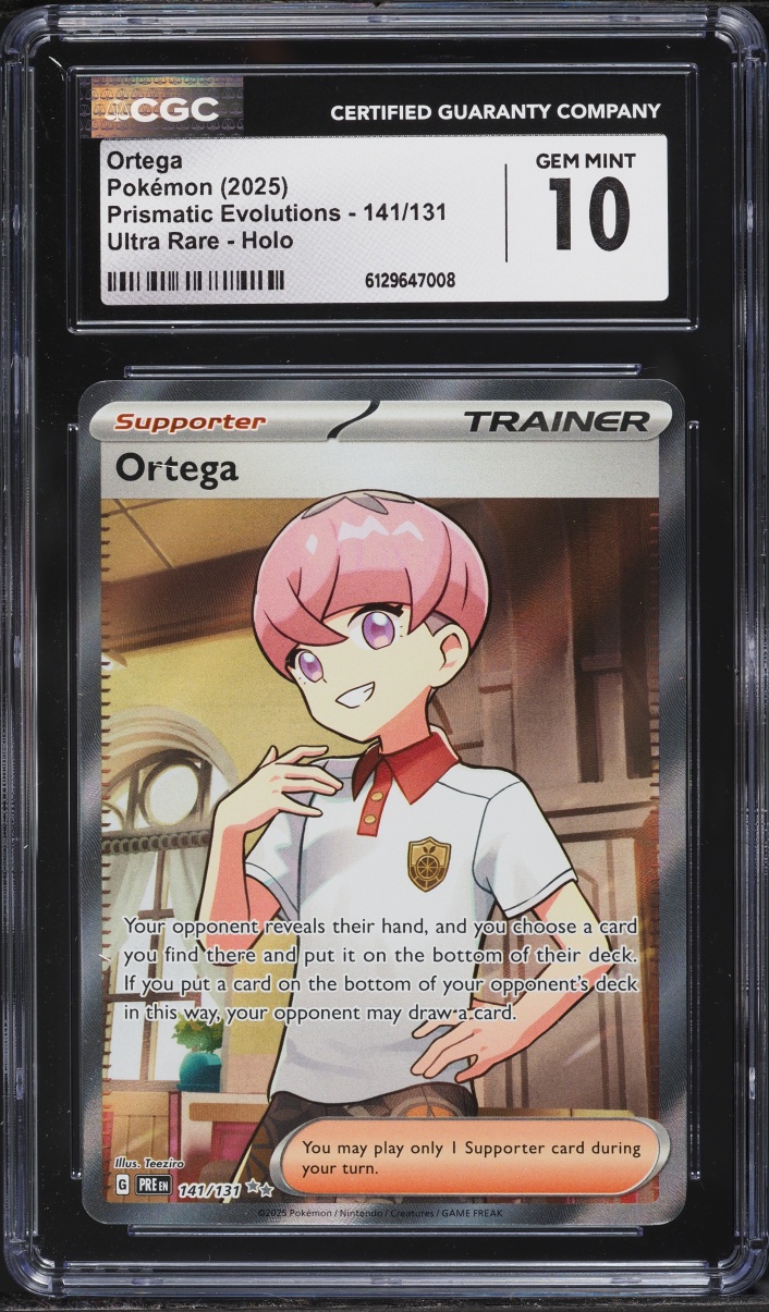 2025 Pokemon Scarlet & Violet Prismatic Evolutions Full Art Ortega #141 CGC 10 GEM MINT