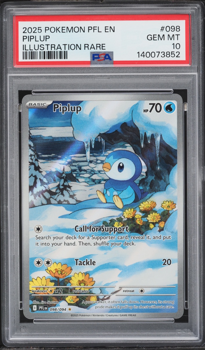 2025 Pokemon Mega Phantasmal Flames IR Piplup #98 PSA 10 GEM MINT