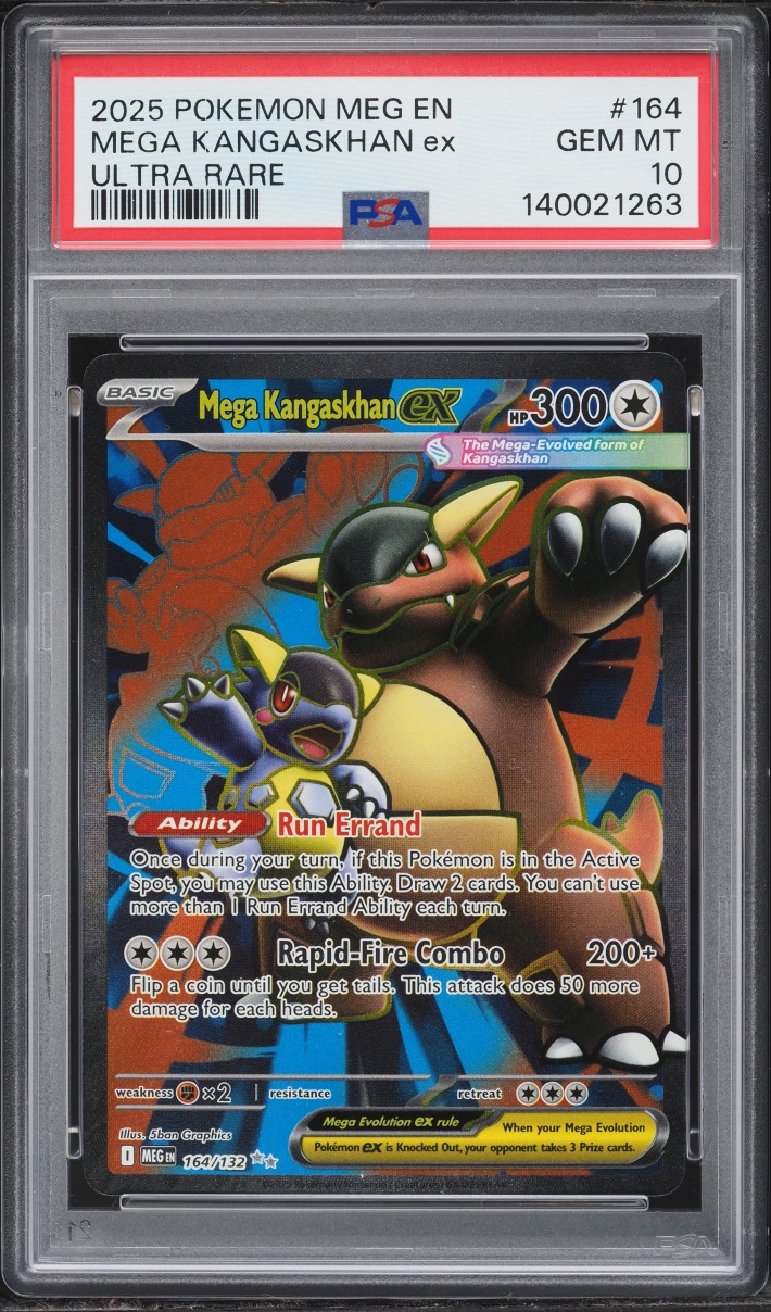 2025 Pokemon Mega Evolution Full Art Mega Kangaskhan EX #164 PSA 10 GEM MINT