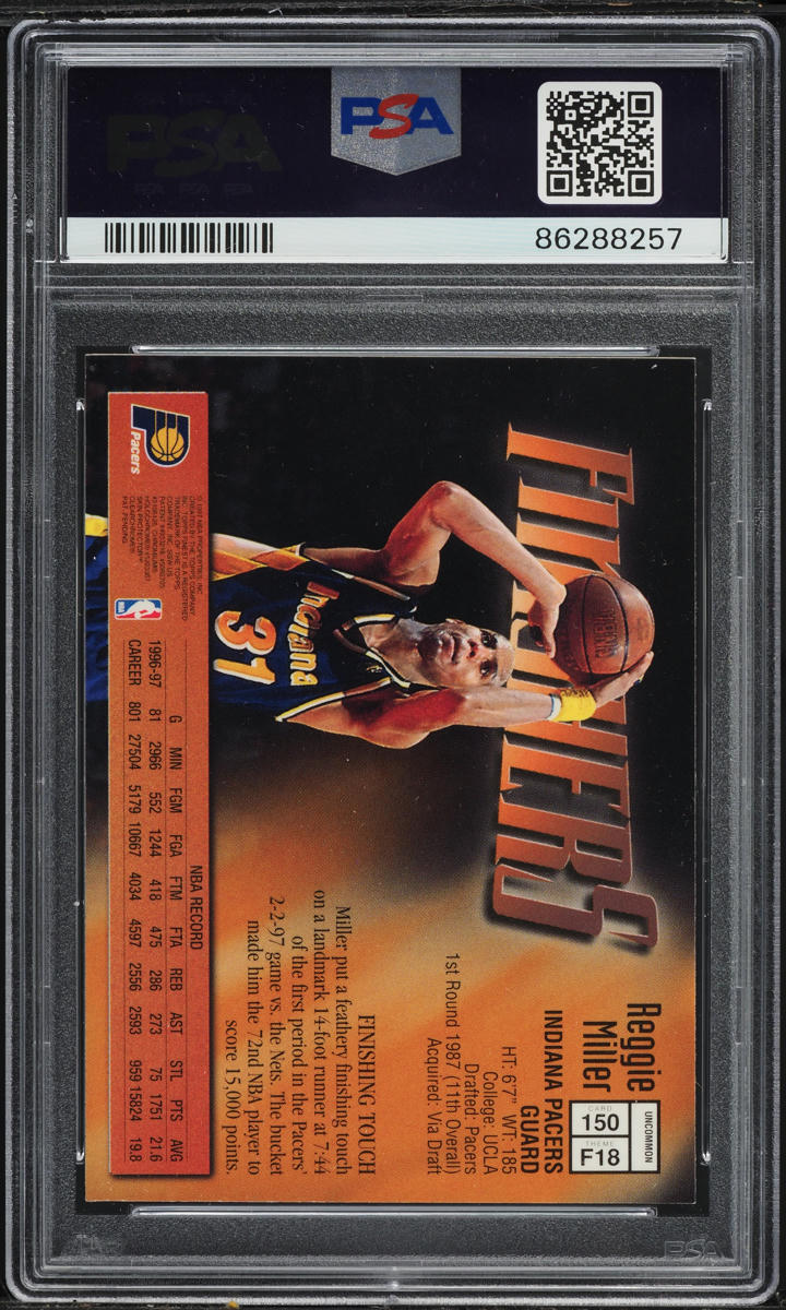 1997 Finest Basketball Reggie Miller #150 PSA 10 GEM MINT