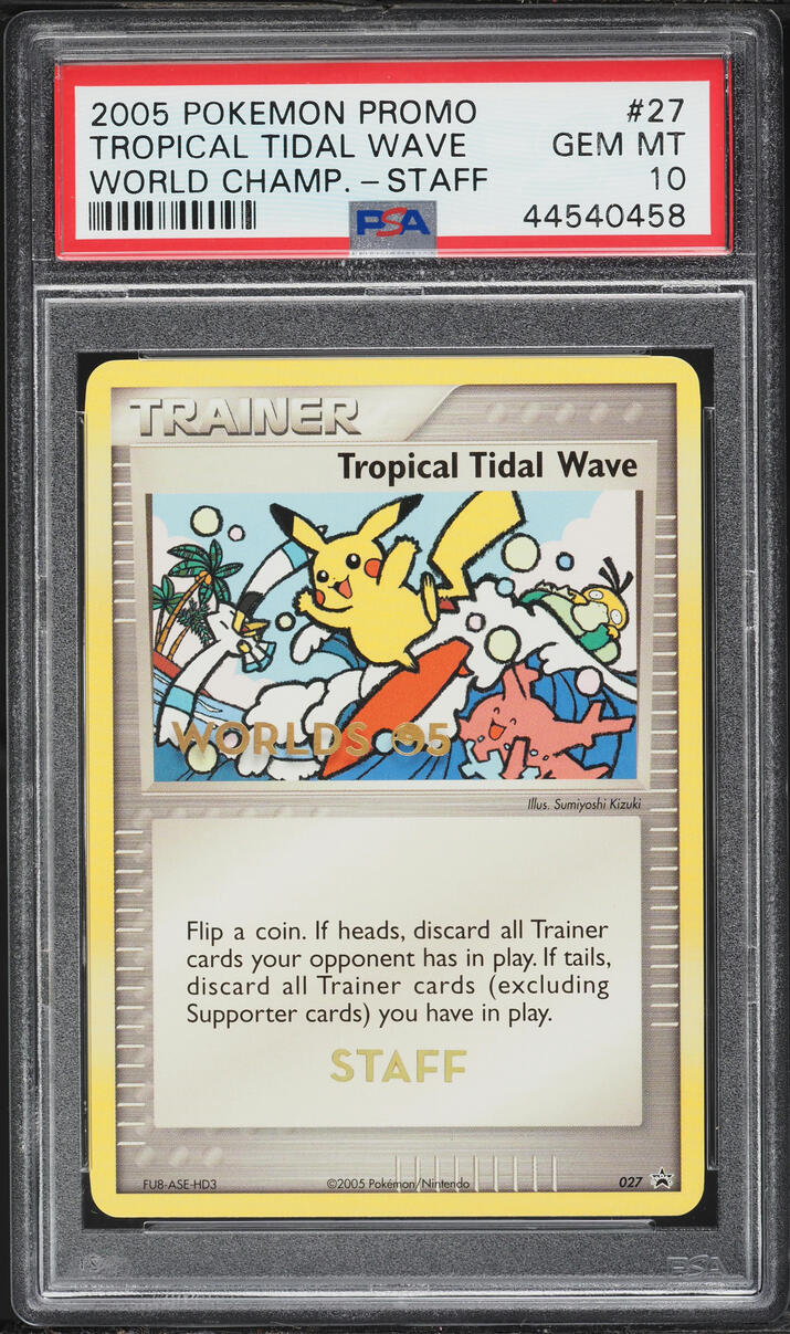 2005 Pokemon World Championship Promo Staff Tropical Tidal Wave #27 PSA 10 GEM MINT