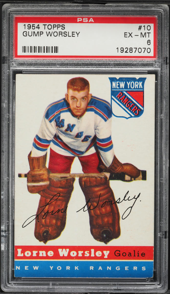 1954 Topps Hockey Gump Worsley #10 PSA 6 EXMT