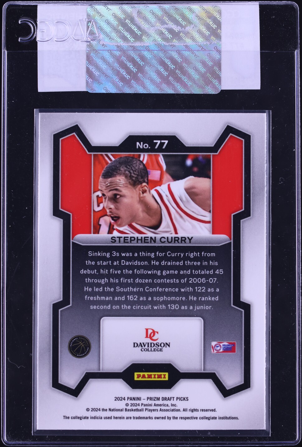 2024 Panini Prizm Draft Picks Stephen Curry #77 CGC AUTH