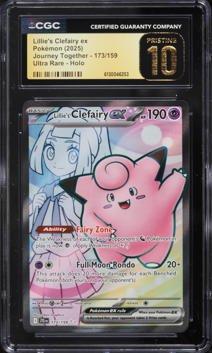 2025 Pokemon SV Journey Together Full Art Lillie's Clefairy Ex #173 CGC 10 PRISTINE