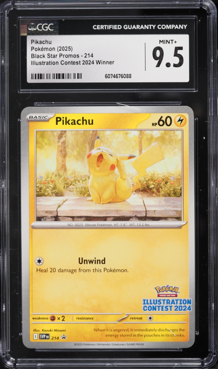 2025 Pokemon Scarlet & Violet Promo Illustration Contest '24 Winner Pikachu #214 CGC 9.5 MINT+