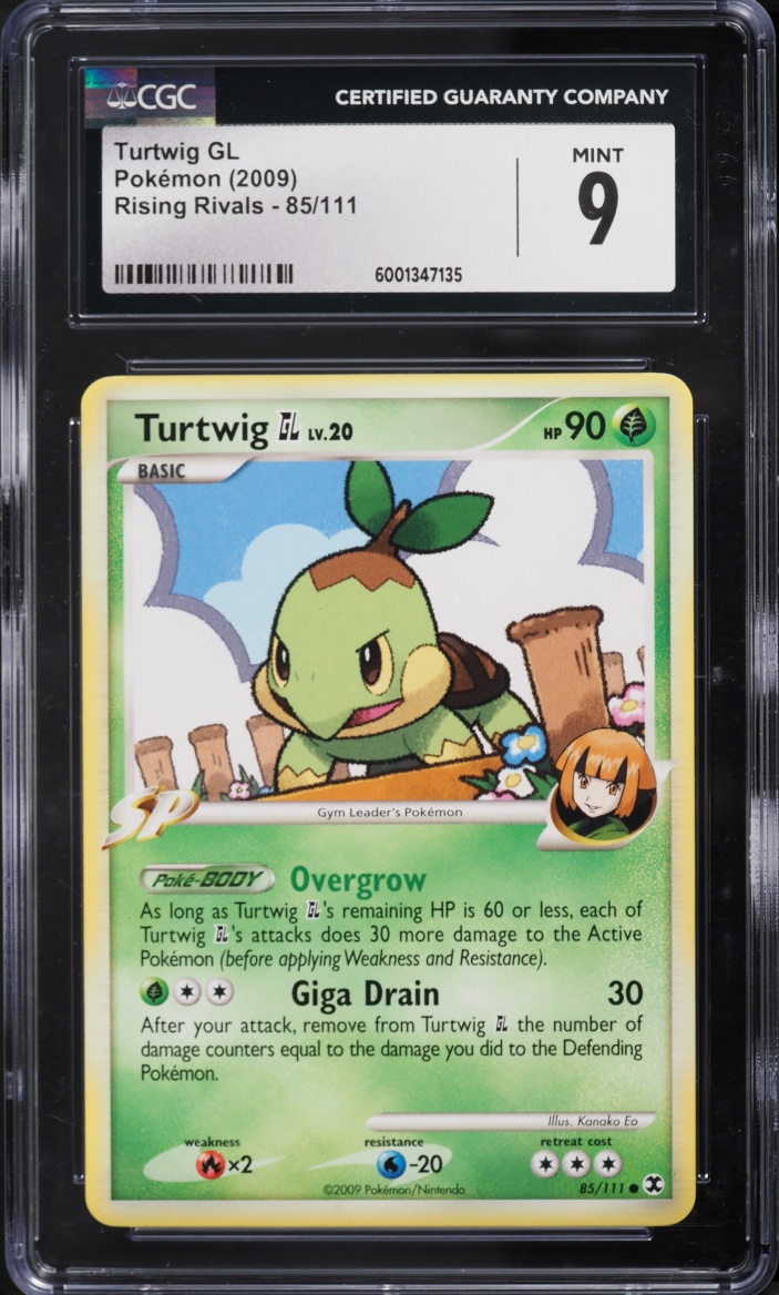 2009 Pokemon Platinum Rising Rivals Turtwig GL #85 CGC 9 MINT