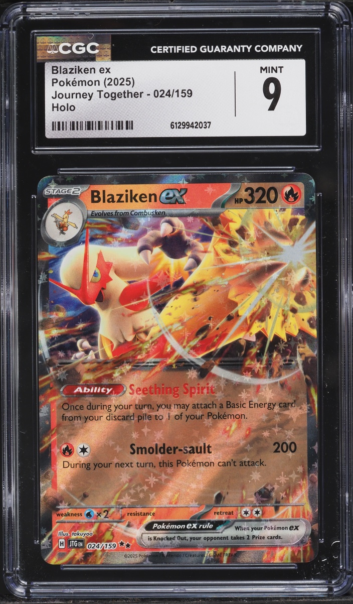 2025 Pokemon Scarlet & Violet Journey Together Holo Blaziken ex #24 CGC 9 MINT