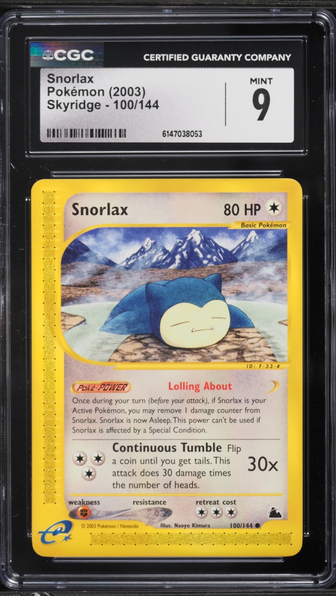2003 Pokemon Skyridge Snorlax #100 CGC 9 MINT