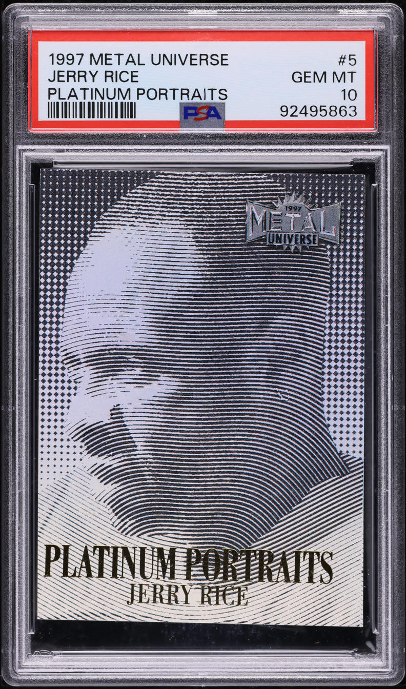 1997 Metal Universe Platinum Portraits Jerry Rice #5 PSA 10 GEM MINT on ...