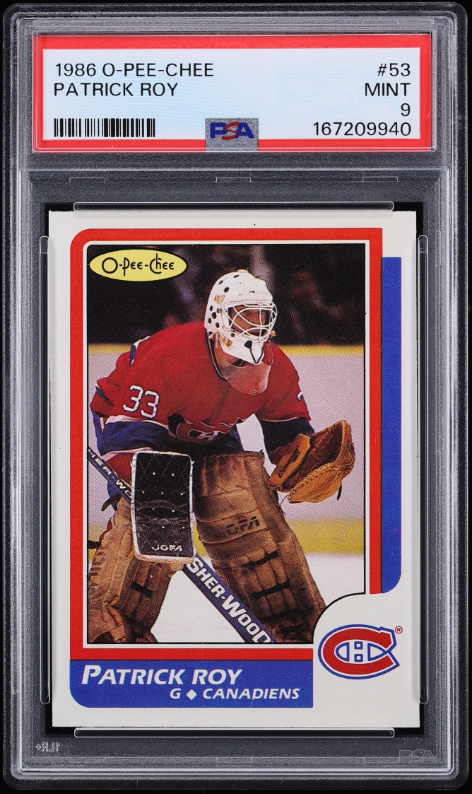 1986 O-Pee-Chee Hockey Patrick Roy ROOKIE #53 PSA 9 MINT