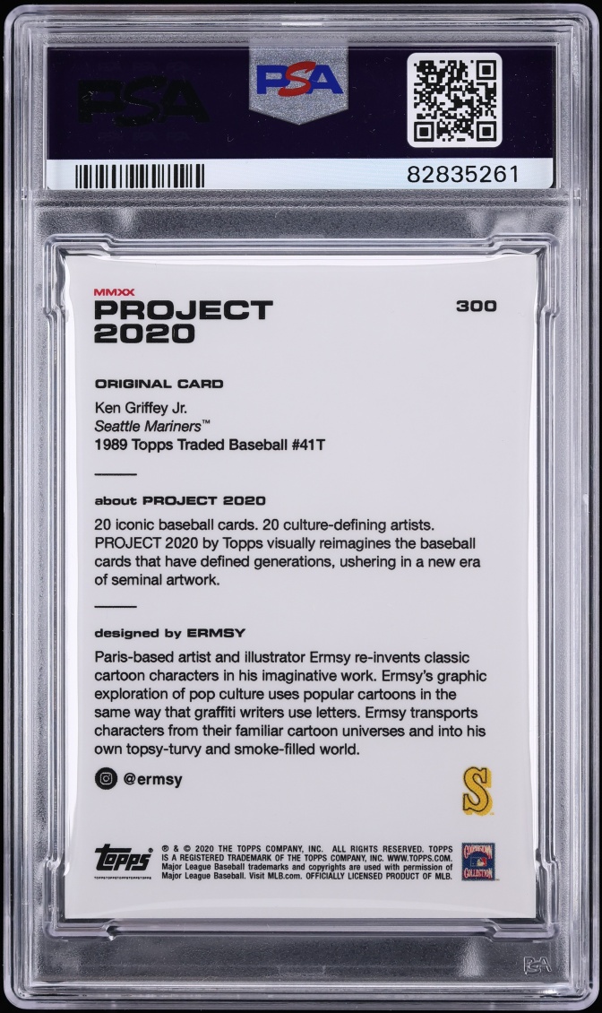 2020 Topps Project 2020 By Ermsy Ken Griffey Jr. PSA/DNA AUTO 1/1 #300 PSA 10 GEM MINT - Photo 2
