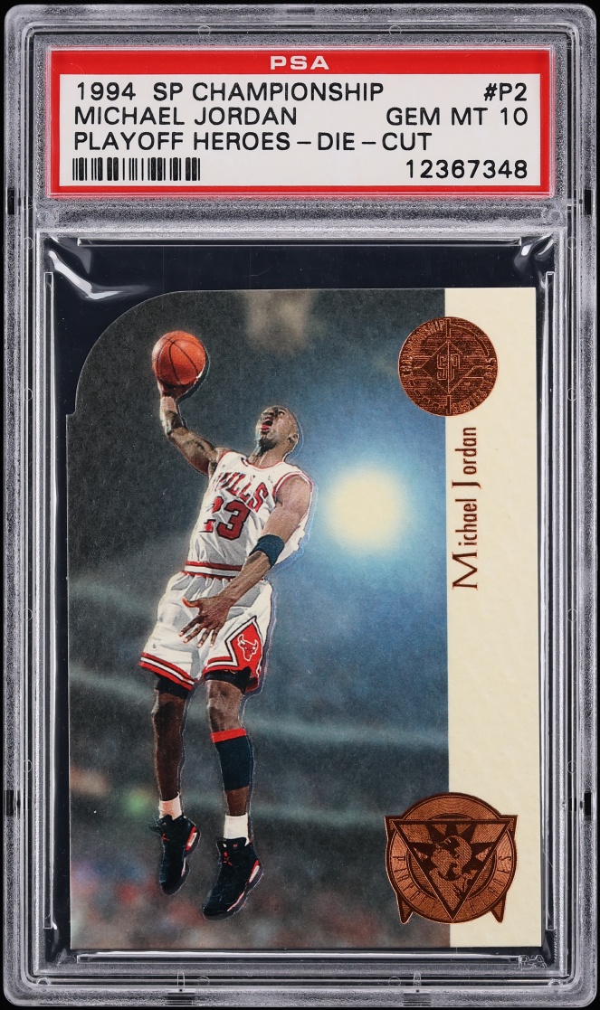 1994 SP Championship Playoff Heroes Die-Cut Michael Jordan #P2 PSA 10 GEM MINT