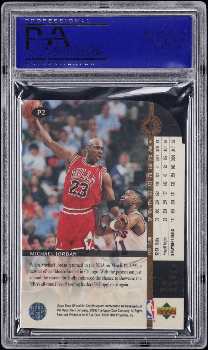 1994 SP Championship Playoff Heroes Die-Cut Michael Jordan #P2 PSA 10 GEM MINT - Photo 2