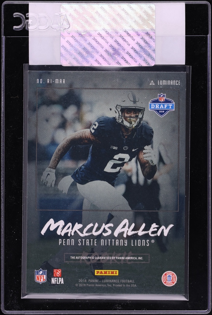 2018 Panini Luminance Rookie Ink Red Marcus Allen AUTO /10 #RI-MAR CGC AUTH