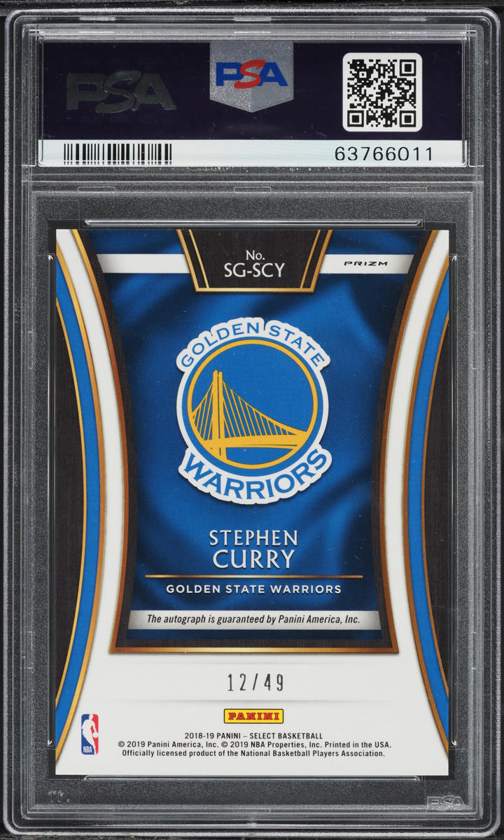 2018 Select Silver Stephen Curry AUTO /49 #SG-SCY PSA 10 GEM MINT
