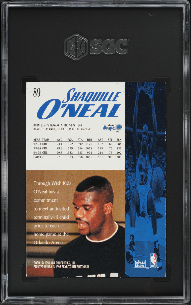 1995 Skybox Premium Shaquille O'Neal #89 SGC 4 VGEX