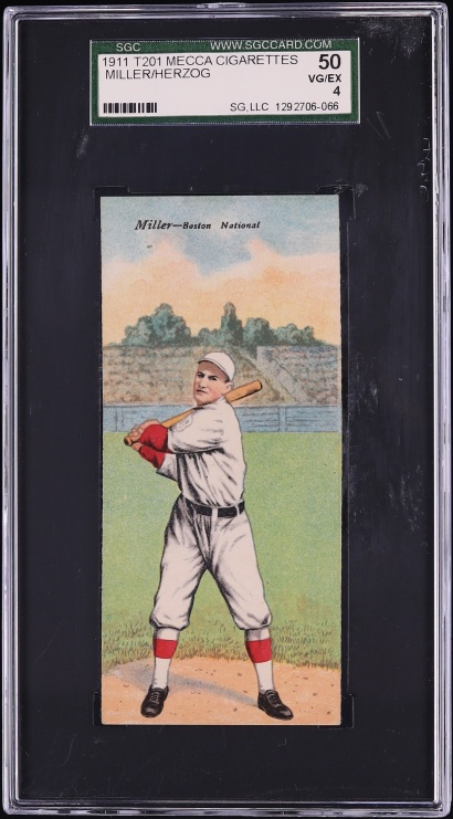 1911 T201 Mecca Double Folders Roy Miller & Buck Herzog SGC 4 VGEX