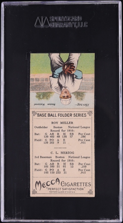 1911 T201 Mecca Double Folders Roy Miller & Buck Herzog SGC 4 VGEX